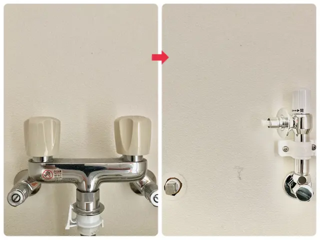 柏市周辺の壁ピタ水栓施工のみ10,000円 材料費込20,000円でお任せ下さいサービスの画像