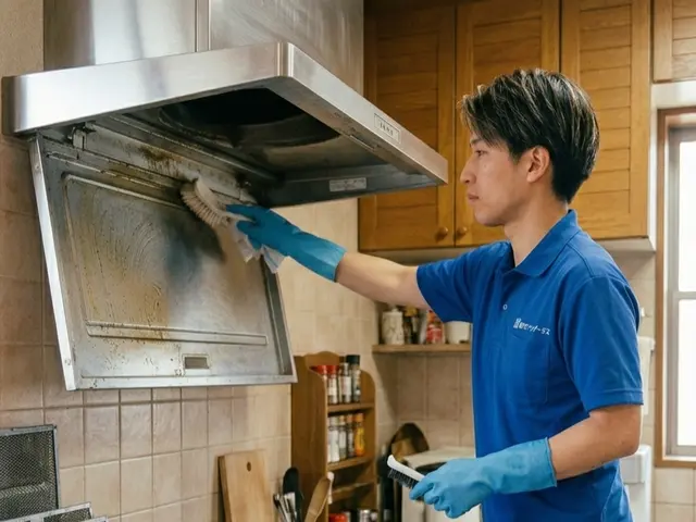 レンジフード分解丸洗い！普段手の届かない部分までしっかりサラサラに！サービスの画像