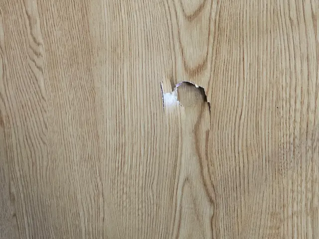 室内ドア陥没穴リペア☆外注一切無しプロのリペアマンがお伺い致します。サービスの画像