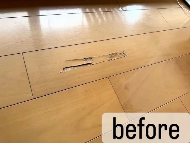 茨城県内出張費無料！ 安全・フローリング修繕　匂いの少ない施工も可能です！サービスの画像