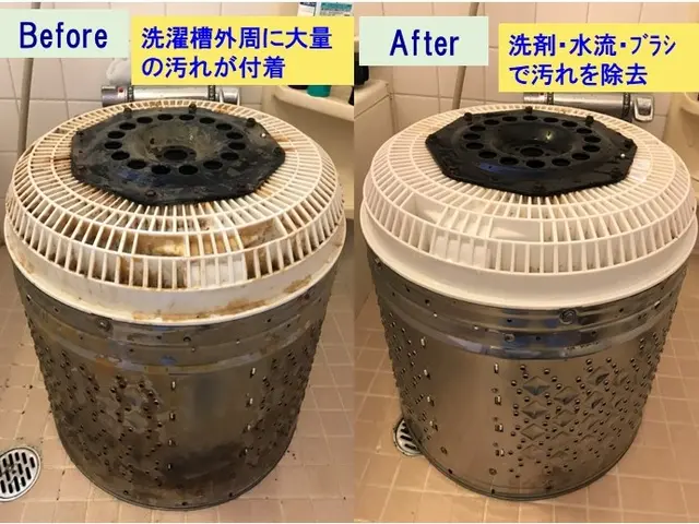 縦型洗濯機清掃：丁寧に取り組み、汚れを一掃します。サービスの画像