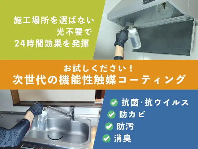 抗菌・抗ウイルス・防カビ・防汚・消臭に効果を発揮！本格的なオプションがお勧め！サービスの画像