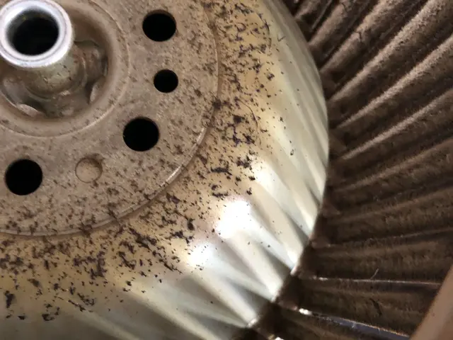 ファンの内側やファンも取り外してつけ置き洗浄をします。サービスの画像