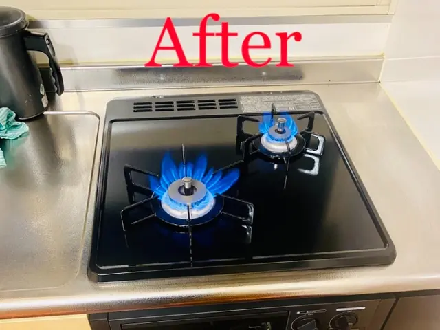ガス機器設置スペシャリスト資格者がコンロ交換致しますので安心！レンジフードも可！サービスの画像