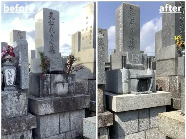 「27歳パパが真心込めて！年100件以上の実績で輝くお墓に」サービスの画像
