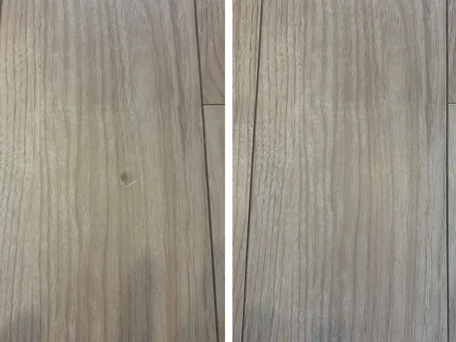 フローリングのへこみキズ、線キズなど様々なキズに対応します！サービスの画像