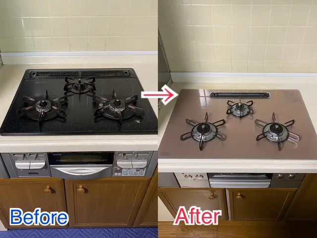 【GSS・液石設備士資格者】油汚れを綺麗に落としてからの取り付けです。処分台込！サービスの画像