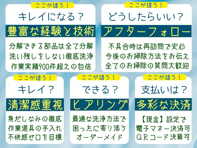 実績700件以上！大手の技術を安価で！分解高圧洗浄＋専用液剤★複数台サービス有★サービスの画像