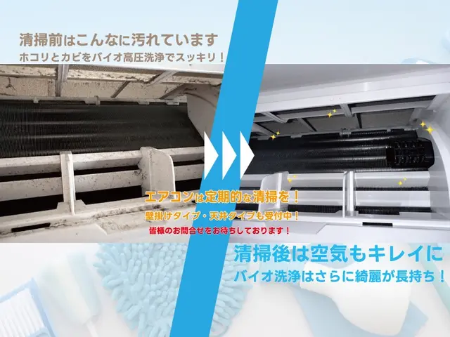 エアコンバイオ洗浄★天然でやさしい風に早変わり、完全分解対応・損害保険対応店！サービスの画像