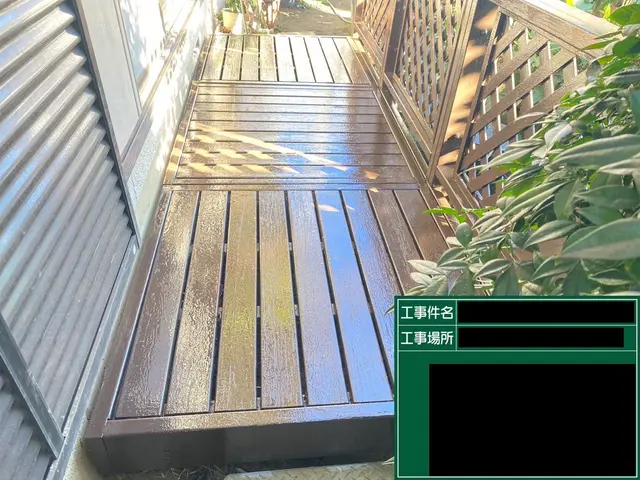 高耐久仕上げウッドデッキ塗装サービスの画像