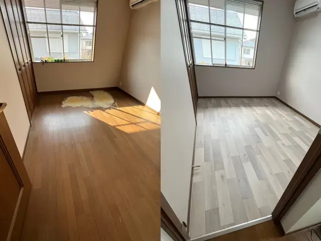 フロアタイル重ね張り(※材料は別途ご用意願います。)フローリングも可能です！サービスの画像