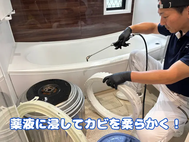 ★洗濯機のカビは服が臭う原因★綺麗な洗濯槽は肌への影響も◎高圧洗浄でクリーンに★サービスの画像