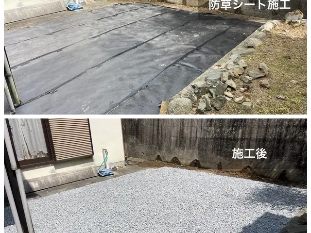 お見積り無料♪お気軽にご依頼下さい！草刈り→防草シートとまとめて施工OKサービスの画像