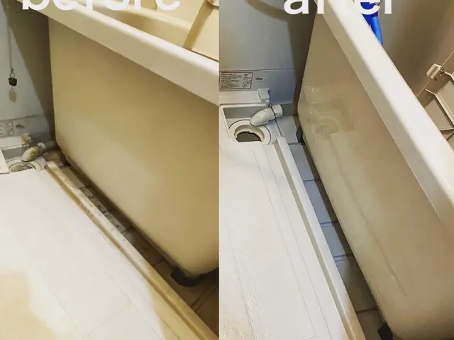 黒カビ、水アカ、石けんカスで汚れた浴室もピカピカに^_^ 丁寧に仕上げます。サービスの画像