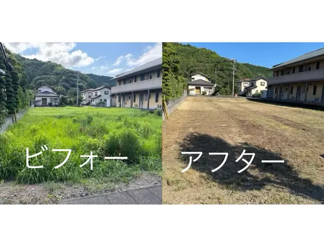 1000件の実績！安全第一の草刈り★飛石防止対策で歩行者・通行車両への配慮サービスの画像