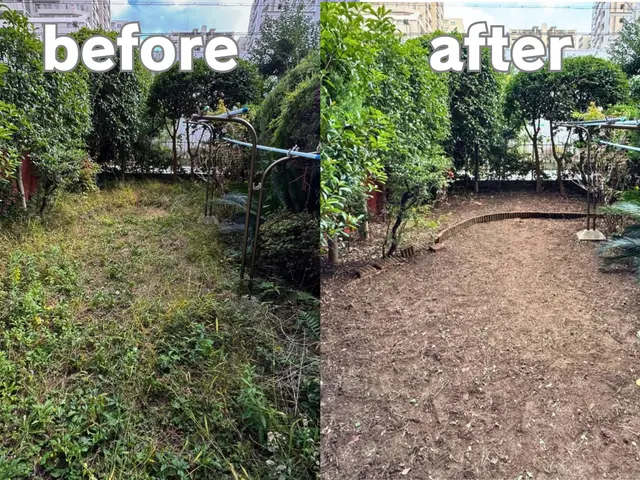 手作業で根っこから雑草除去でキレイなお庭に！除草剤散布◎サービスの画像