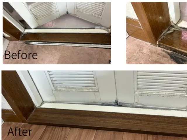 ダイノックシートの貼り付け / 窓枠　ドア枠サービスの画像