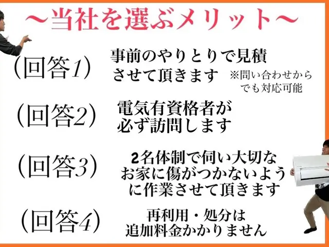 安心の2人作業！処分費無料！サービスの画像