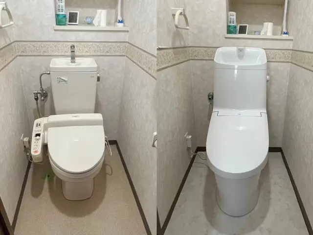 トイレリフォーム　クロス・クッションフロアも自社施工でお得◎サービスの画像