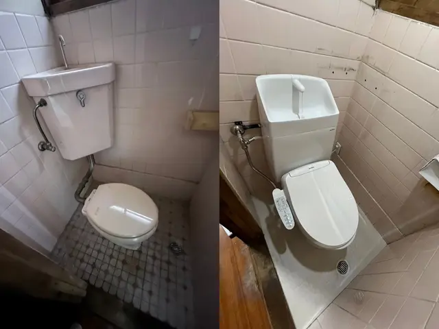 トイレリフォーム　クロス・クッションフロアも自社施工でお得◎サービスの画像