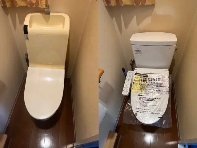 トイレリフォーム　クロス・クッションフロアも自社施工でお得◎サービスの画像