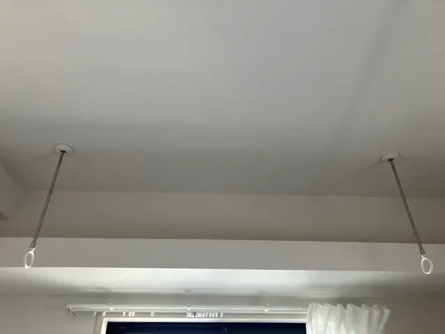 雨の日も安心、室内干し用の物干を天井に取付サービスの画像