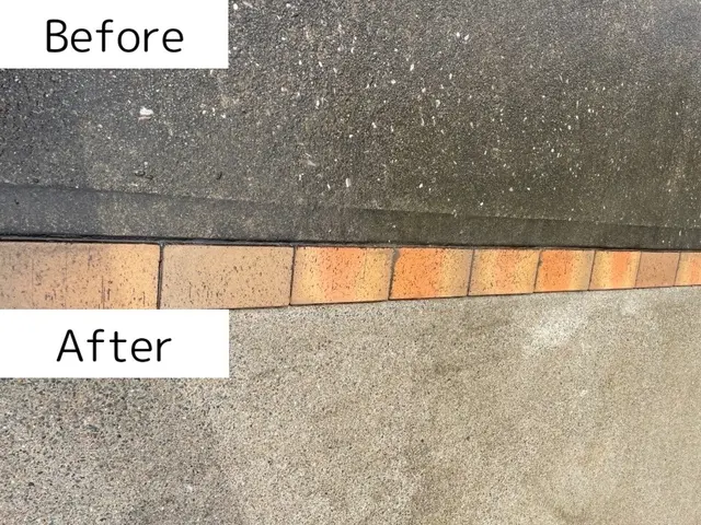 駐車場の黒ずみ汚れを高圧洗浄で綺麗にします！サービスの画像