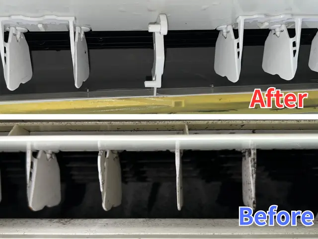 手の届かないエアコン内部のカビ、埃、臭いの徹底高圧洗浄！サービスの画像