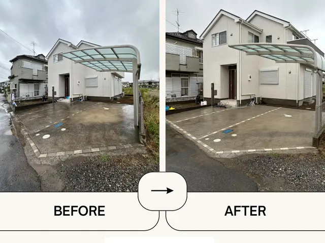 駐車場付帯部の隅々までキレイに！ご予約受付中！エアコンなどと同時予約で5%割引！サービスの画像
