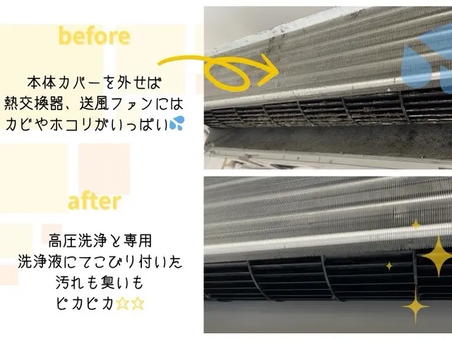 【エアコンクリーニング士にお任せ】女性スタッフ同行！カビ汚れ嫌なニオイをリセットサービスの画像