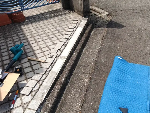 玄関タイルのクリーニング承ります（補修も可能）サービスの画像