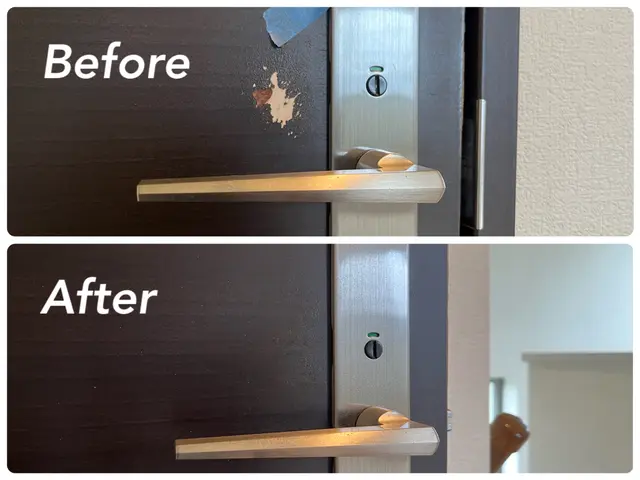 ☆上質な木製ドアの傷補修 ☻安心素材で子どももペットも快適☻サービスの画像