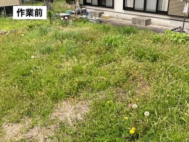 草刈りは　おまかせください！(立ち会い不要・空き家・空き地も対応いたします)。サービスの画像