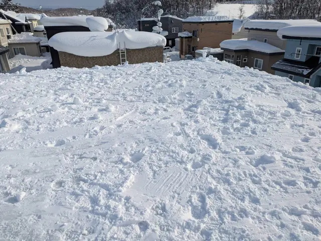 車庫の雪／屋根の雪庇、雪下ろし／除雪機での雪はねお任せ下さい！サービスの画像