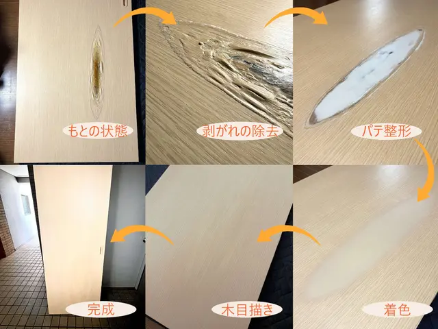 【 設計士が行うリペア！】ドアに穴が開いても大丈夫。へこみを復元して蘇らせます。サービスの画像