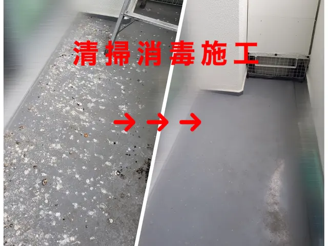 清掃消毒＋防鳥ネット／見積無料／適正価格／カード.QR決済可／プライバシー厳守サービスの画像