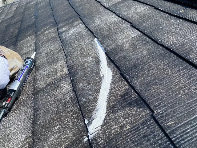 【経験・実績】写真の通り屋根材の細かなヒビ割れも見逃さない。見て見ぬふりしませんサービスの画像
