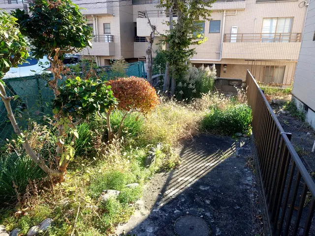 手作業にて草むしりを行います。サービスの画像