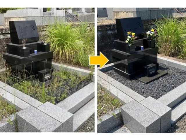 墓石クリーニング鶴恩　専門店プロによる対応◎墓石洗浄◎草取◎剪定◎仏花・お線香込サービスの画像