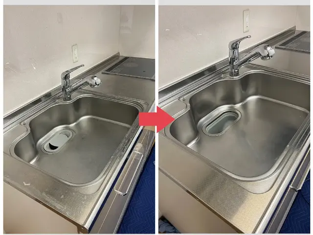 自社開発した環境に優しい洗剤を使いキッチンと換気扇を徹底洗浄致します。サービスの画像