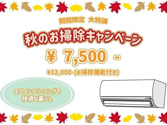 ☆☆特別大特価キャンペーン開催☆☆ 夏にクリーニングやり損ねた方必見！！サービスの画像