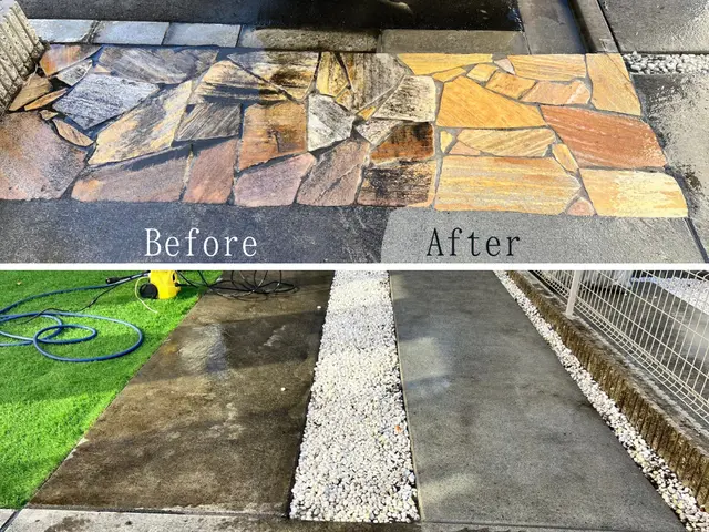 黒ずみ・苔を一掃！アプローチ・塀など駐車場以外も対応|早めの大掃除はお外から◎サービスの画像