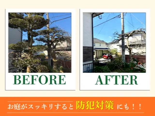 《女性スタッフ在籍》【回収費込み】一級造園施工管理技士が作業！どんな樹木も伐採！サービスの画像