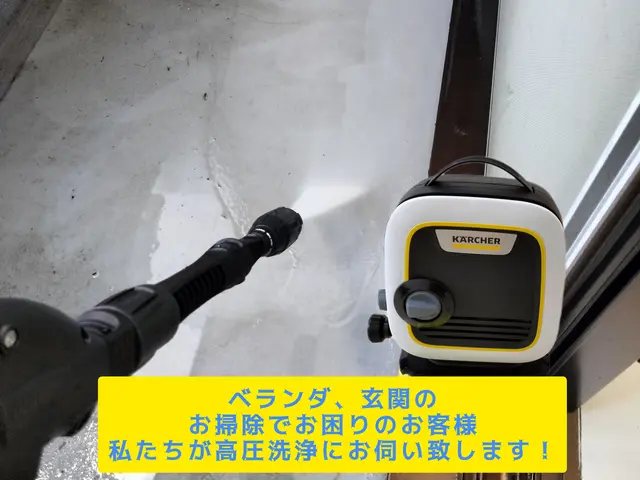 玄関徹底洗浄(^^)お家の中で大切かつ重要な玄関。高圧洗浄機でピカピカ！サービスの画像
