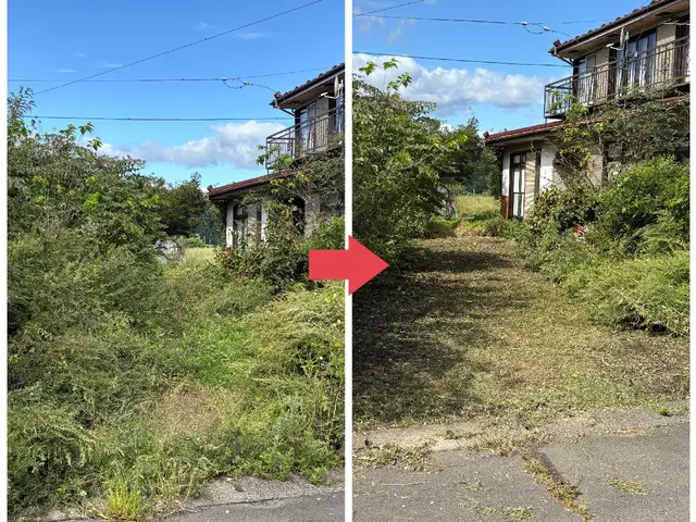 お庭、空き地、空き家、駐車場、別荘地etc...刈り払い機での草刈り作業サービスの画像
