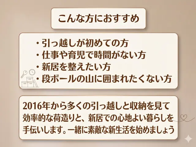 新居に不要品は持ってかない【分別する】荷造り＋【収納インテリアを考慮した】荷解きサービスの画像