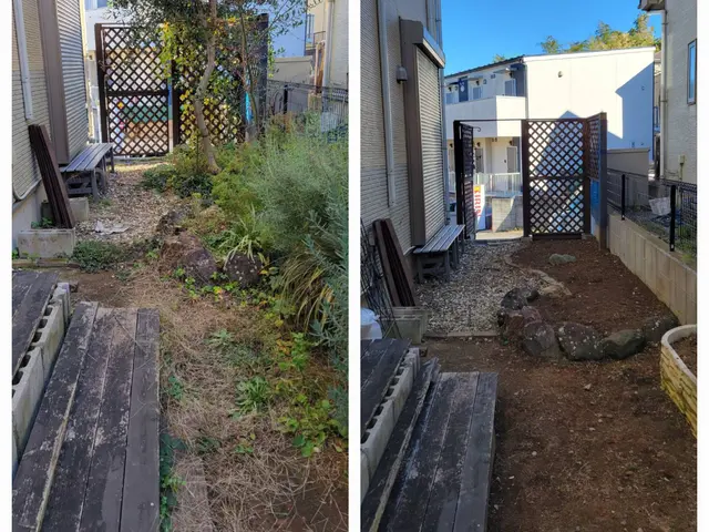 ☆明るいお庭へ大変身！笑顔になります^^除草後→防草シート張りや砂利敷もお勧め☆サービスの画像