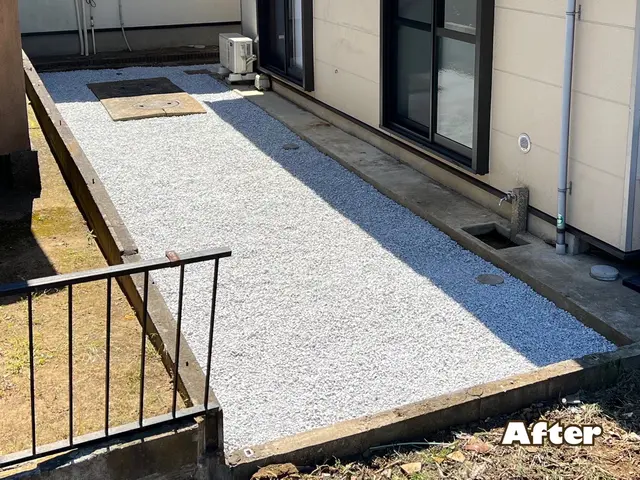 ●砂利敷き●女性スタッフ同行可能●普通砂利、防犯砂利、化粧砂利、などなどサービスの画像