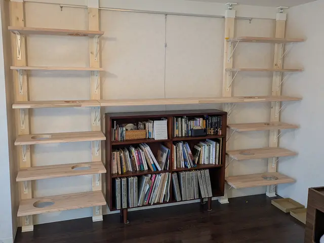 壁掛けシェルフや住宅オプションの設置、取り付け承ります。キャットウォークもOKサービスの画像