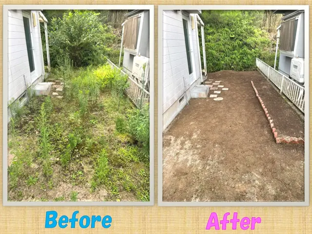 大変なお庭の手入れ！プロの作業でキレイにします！サービスの画像